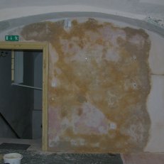 5. Loštice synagoga 2012. Stav při tmelení. Zodpovědný restaurátor MgA. Dušan Rohlík 